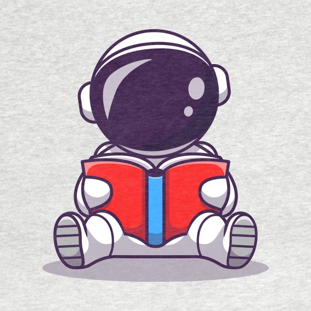 Cute Astronaut Reading Book Cartoon by Catalyst Labs